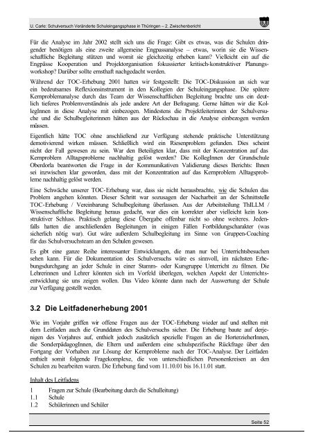 Zweiter Zwischenbericht der wissenschaftlichen Begleitung