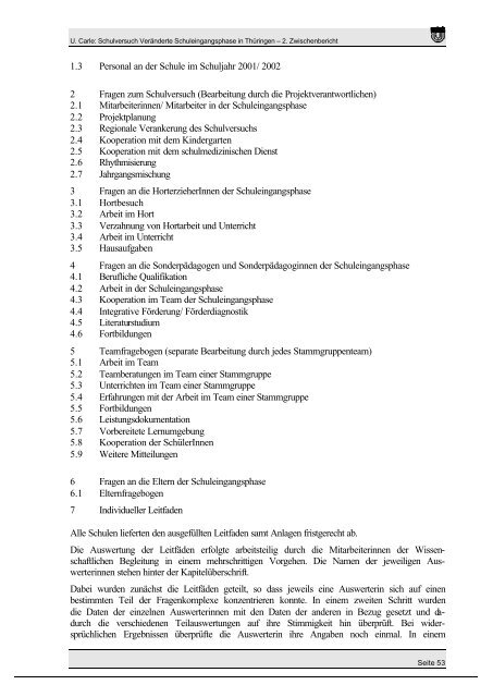 Zweiter Zwischenbericht der wissenschaftlichen Begleitung