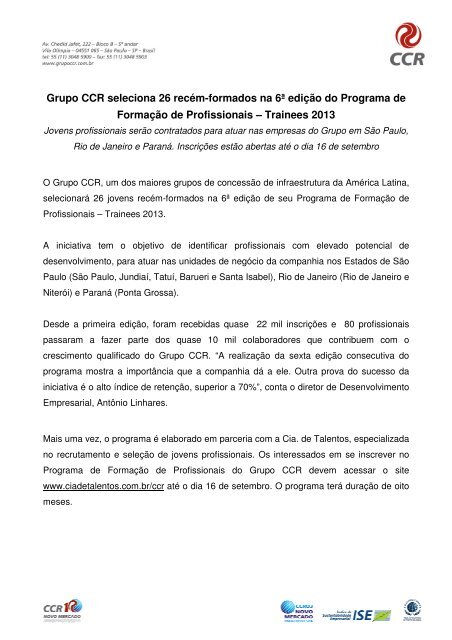 pdf Tamanho - Grupo CCR