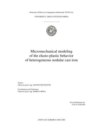 Micromechanical modeling of the elasto-plastic behavior of ...