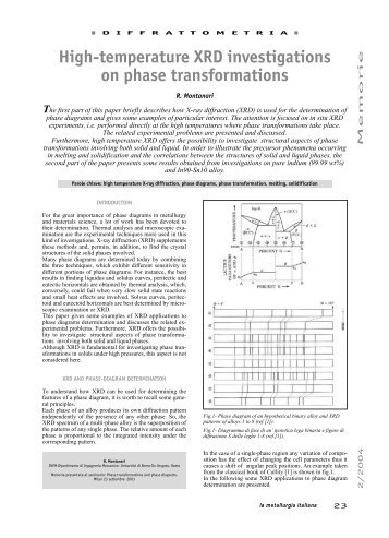 High-temperature XRD investigations on phase transformations