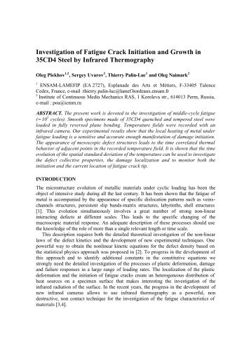 Investigation of Fatigue Crack Initiation and Growth in 35CD4 Steel ...