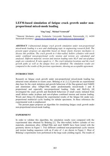 LEFM-based simulation of fatigue crack growth under non ...