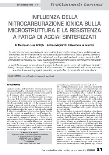 influenza della nitrocarburazione ionica sulla microstruttura e la