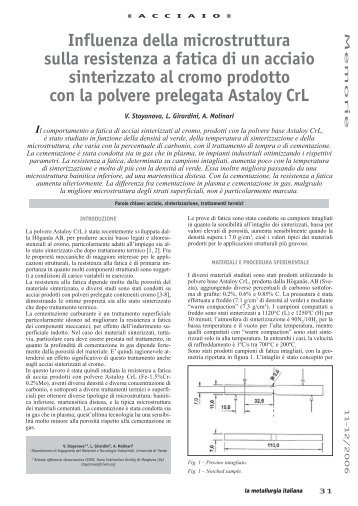 Influenza della microstruttura sulla resistenza a fatica di un acciaio ...