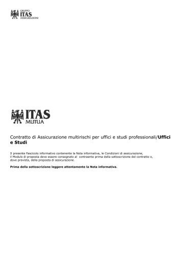 Fascicolo Informativo - Mutua - Gruppo ITAS