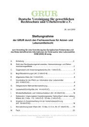 Stellungnahme vom 26. Juni 2009 zum Vorschlag für eine ... - GRUR