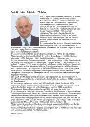 Prof. Dr. Hubert Olbrich 75 Jahre