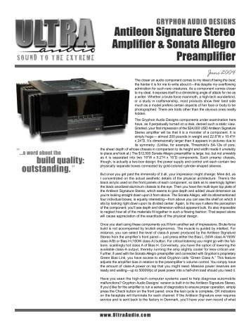 Antileon Signature Stereo & Sonata Allegro Country