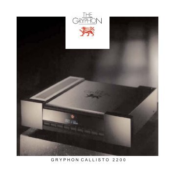 Download brochure - Gryphon Audio Designs