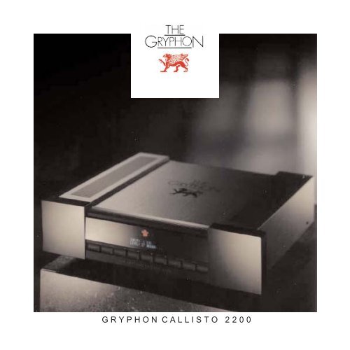 Download brochure - Gryphon Audio Designs