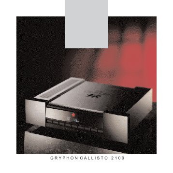 Download brochure - Gryphon Audio Designs