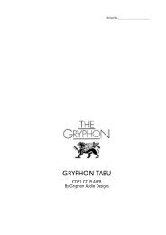 GRYPHON TABU - Gryphon Audio Designs