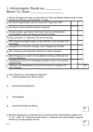 Klassenstufe 7 I ---- . Schulaufgabe 2004 - grzesina.de