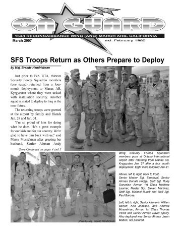 SFS Troops Return as Others Prepare to Deploy - Grzly.org