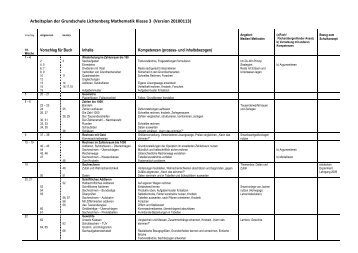 Arbeitsplan der Grundschule Lichtenberg Mathematik Klasse 3 ...