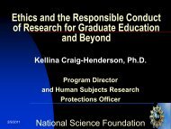 Ethics and the Responsible Conduct of Research for Graduate ...