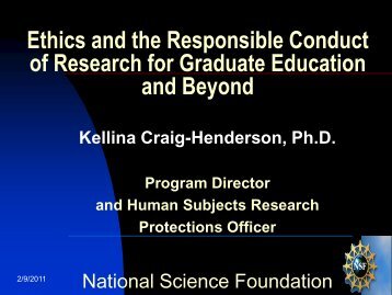 Ethics and the Responsible Conduct of Research for Graduate ...