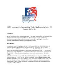 SCEP position at the International Trade Administration in the US ...