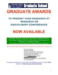 GRADUATE AWARDS - Howard University, Graduate School