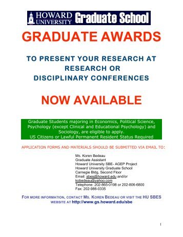 GRADUATE AWARDS - Howard University, Graduate School