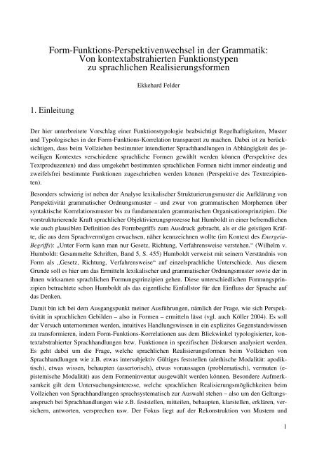 Form Funktions Perspektivenwechsel In Der Grammatik