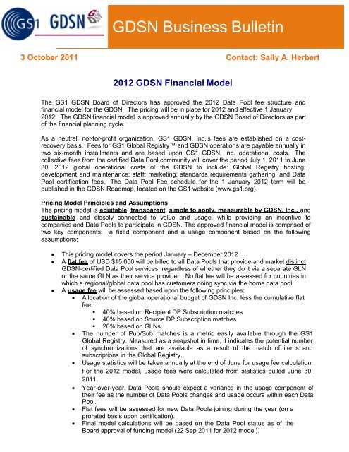 2009 GDSN Financial Model - GS1