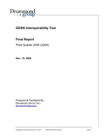 GDSN Interoperability Test Final Report - GS1