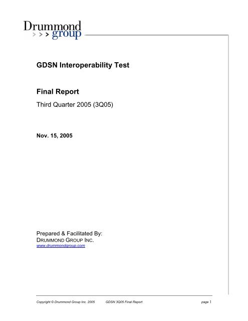 GDSN Interoperability Test Final Report - GS1