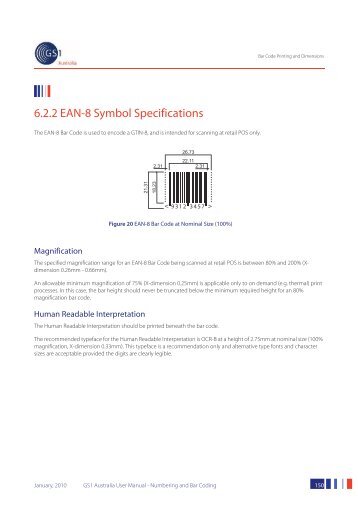 6.2.2 EAN-8 Symbol Specifications - GS1 Australia