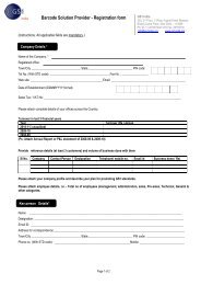 Barcode Solution Provider - Registration form - GS1 India