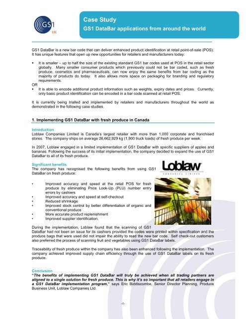 Case Study Gs1 Databar Applications From Around The World