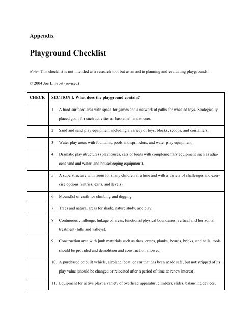 Playground Safety Inspection Checklist Menalmeida | Images and Photos ...