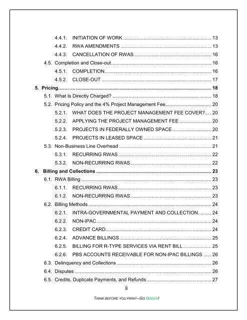 Reimbursable Work Authorizations - GSA