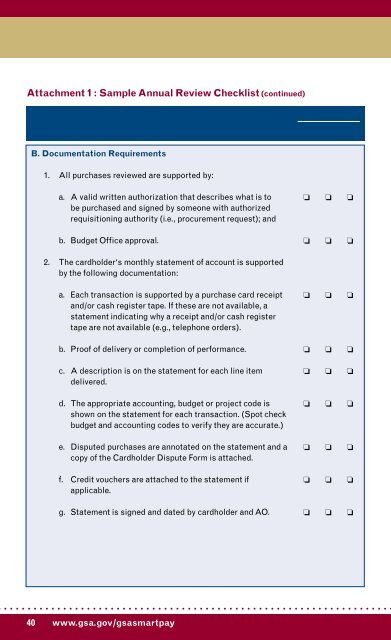 Managing GSA SmartPay® Purchase Card Use