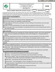 honor troop requirements - Girl Scout Council of the Nation's Capital