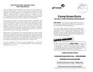 Camp Green Eyrie - Girl Scouts of Central and Western Massachusetts