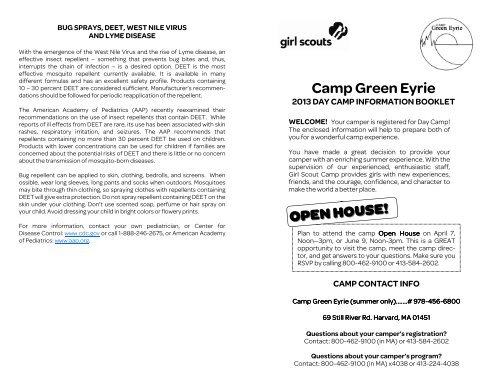 Camp Green Eyrie - Girl Scouts of Central and Western Massachusetts