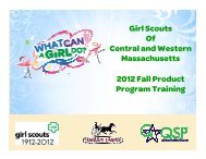 Troops - Girl Scouts of Central and Western Massachusetts