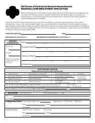 Camp Employment Application - Girl Scouts of Central and Western ...