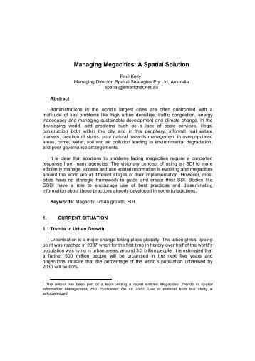 Managing Megacities: A Spatial Solution - Global Spatial Data ...