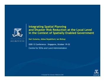 Integrating Spatial Planning and Disaster Risk Reduction at the ...