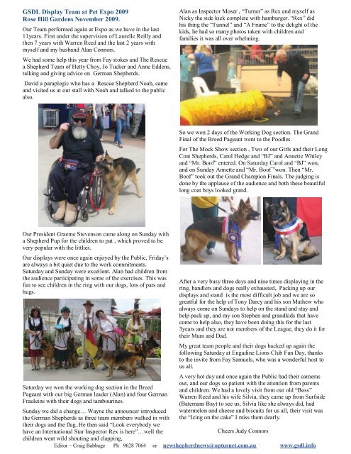 SHEPHERD NEWS - German Shepherd Dog League NSW Inc.