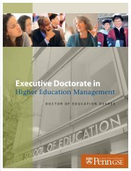 The Executive Doctorate in - Penn GSE - University of Pennsylvania