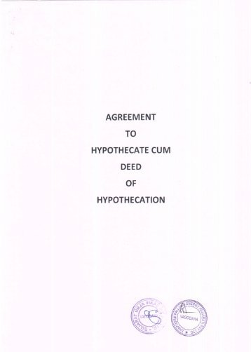 Hypothecation Agreement - Gujarat Electricity Board