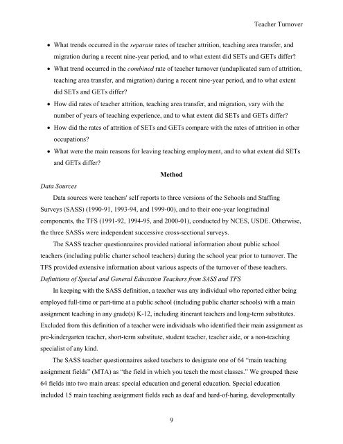 Teacher turnover in special and general education: attrition