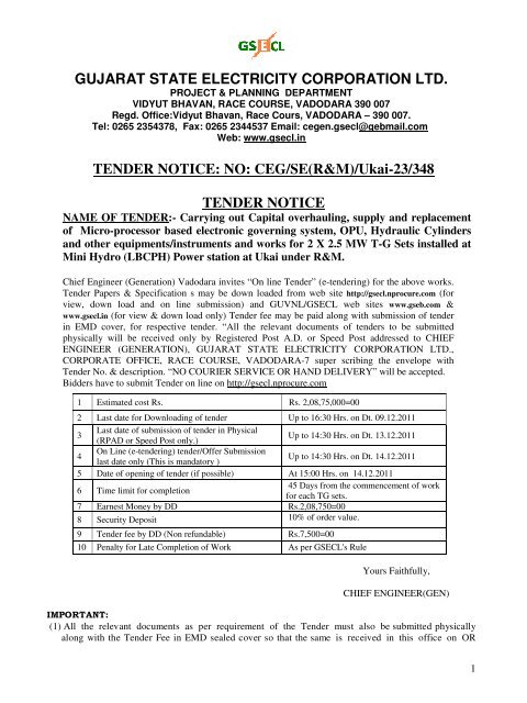 Downloading - Gujarat Electricity Board