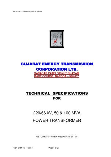 220-66-kv-xmer-on-line-nifes-r4-sept-08 - Gujarat Electricity Board