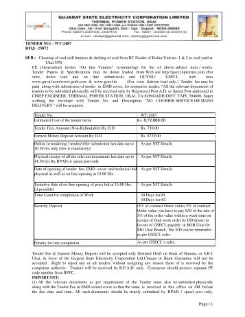 Tenders - Gujarat Electricity Board