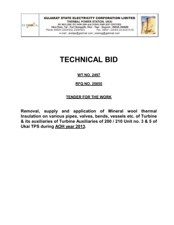 technical bid - Gujarat Electricity Board